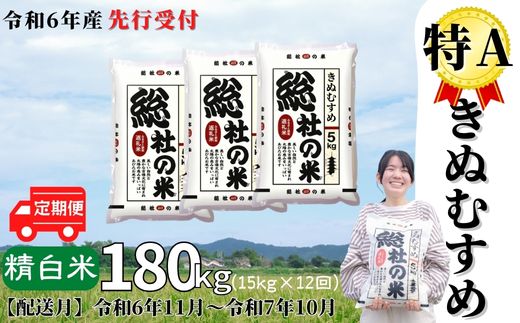 【ふるさと納税】米 定期便 先行予約 特A きぬむすめ 毎月 令和6年産 白米 18...