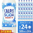【ふるさと納税】カルピス カルピスソーダ 定期便 3ヶ月 3回配送 500ML 24本 アサヒ 乳酸菌 飲料 健康増進 総社市