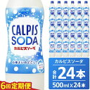 【ふるさと納税】カルピス カルピスソーダ 定期便 6ヶ月 6回配送 500ML 24本 アサヒ 乳酸菌 飲料 健康増進 総社市