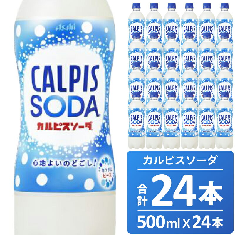 【ふるさと納税】カルピス カルピスソーダ 500ML 24本 アサヒ 乳酸菌 飲料 健康増進 総社市