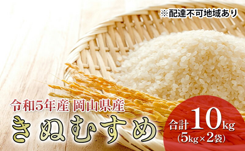 【ふるさと納税】米 特Aランク きぬむすめ 10kg（5kg×2袋） 令和5年産 岡山県産 米 お米 白米　【米・きぬむすめ・お米】　お届け：お届けまで3週間～1ヶ月前後かかる場合がございます。