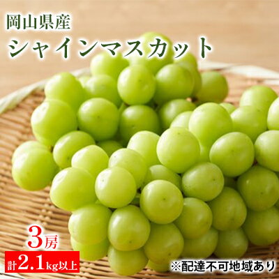 ぶどう 2024年 先行予約 シャイン マスカット 3房 合計2.1kg以上 マスカット ブドウ 葡萄 岡山県産 国産 フルーツ 果物 ギフト　【果物類・ぶどう・マスカット・フルーツ・果物・葡萄・シャインマスカット】　お届け：2024年8月中旬～2024年11月上旬