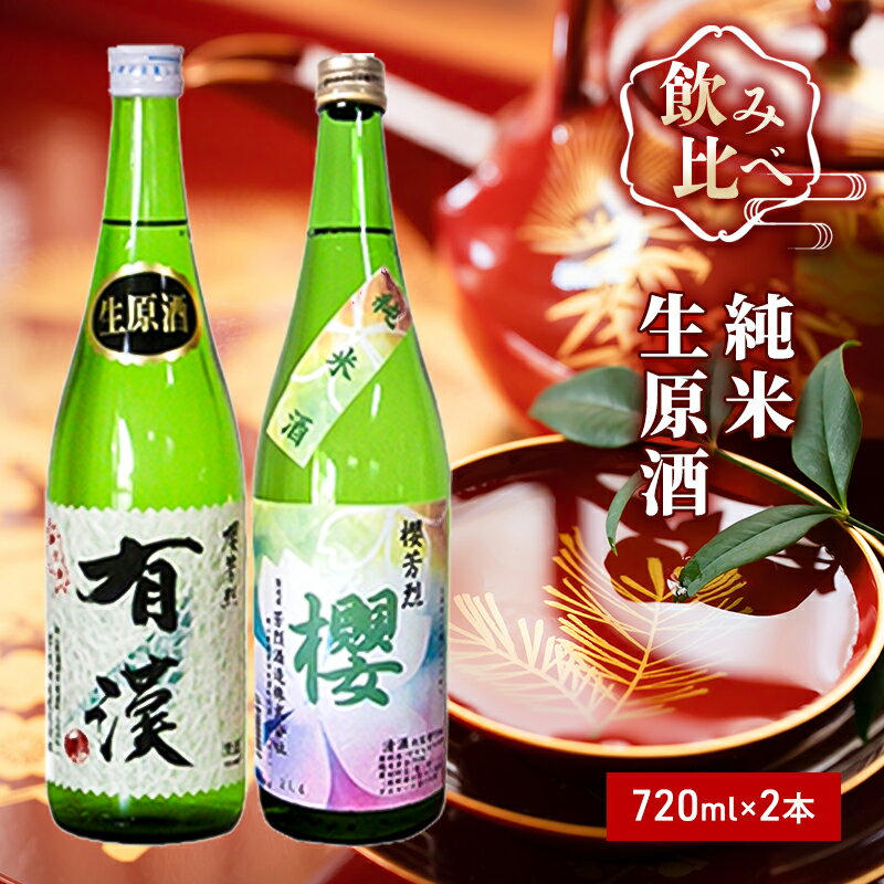 櫻芳烈 純米「櫻」と生原酒「有漢」（720ml×2本）　【お酒・日本酒・純米酒・アルコール】