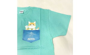 【ふるさと納税】猫城主 さんじゅーろTシャツ（ブルーグリーン） 【 ファッション 猫グッズ 猫T コットン100％ 猫柄 猫好き 普段使い お出かけ 】