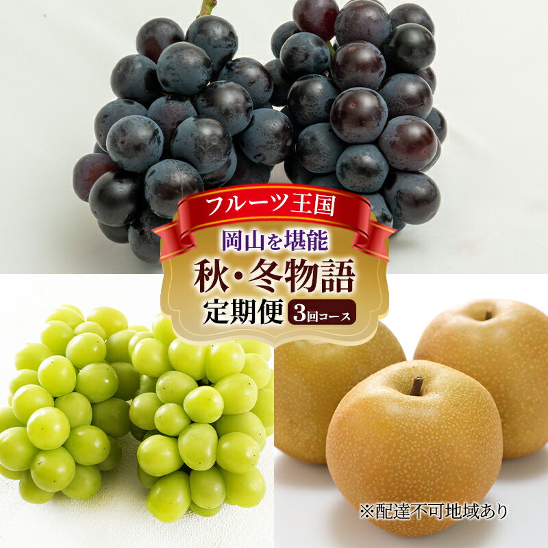 【ふるさと納税】ぶどう 梨 定期便 2025年 先行予約 フルーツ王国 岡山を堪能 定期便 3回コース 葡萄 ぶどう 梨 なし 岡山県産 国産 果物 セット ギフト お届け:2025年9月上旬~2025年11月下旬