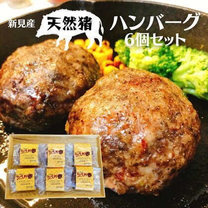 新見産 天然猪 ハンバーグ 6個セット ハンバーグ 130g×6個 セット 詰め合せ 猪肉 ぼたん肉 いのしし 手ごね 手作り 冷凍 保存 ジューシー ボリューム スパイス スパイシー おつまみ 猪肉100％ ジビエ BBQ お歳暮 贈り物 お祝い おかやまジビエみなみ