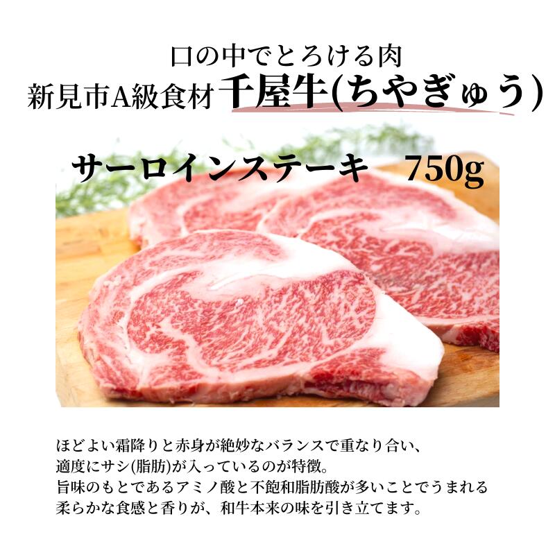 【ふるさと納税】牛肉 千屋牛 サーロインステーキ 750g A5