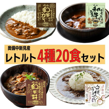 レトルト レトルトカレー カレー ご当地カレー 牛丼 シチュー ビーフシチュー 千屋牛 4種 20食 詰め合わせ 食べ比べ セット