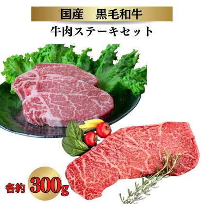 牛肉 黒毛和牛 ステーキ セット ヒレ 300g モモ 300g 予約受付