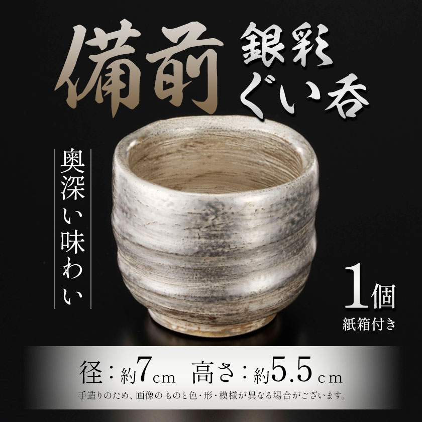 【ふるさと納税】備前銀彩ぐい呑 夕立受窯 的野智士《60日以内に出荷予定(土日祝除く)》 工芸品 備前焼