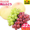 10位! 口コミ数「0件」評価「0」【令和6年産 先行受付】白桃 ぶどう シャインマスカット 晴王 フルーツ 果物 定期便 定期 岡山 5回発送 岡山県産 《7月上旬-9月下旬･･･ 