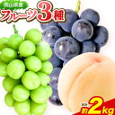 【ふるさと納税】2026先行予約 フルーツ 岡山県産フルーツ3種セット 約2kg シャインマスカット1房 ピオーネ1房 白桃4玉~5玉 株式会社あいたいよう 《6月中旬-8月上旬頃出荷》ふるさと納税 岡山県 備前市 シャインマスカット ピオーネ 白桃 果物 フルーツ 旬 3種 セット