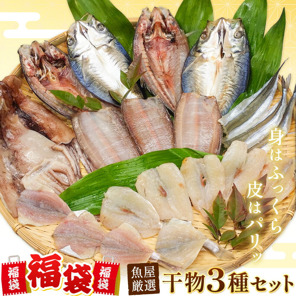 福袋 魚屋厳選 干物 3種セット アジ 舌平目 カマス サバ 鯛 サヨリ グチ 等 おまかせ 鈴木鮮魚有限会社 [12月上旬‐1月中旬頃出荷]岡山県 備前市 送料無料 正月 福袋企画 ひもの 魚 鮮魚 お取り寄せグルメ