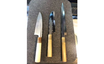 【ふるさと納税】山鳥毛記念 本焼き三点セット 【工芸品・キッチン用品・包丁】