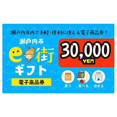 電子商品券　瀬戸内市e街ギフト（30，000円分）　【チケット チケット】