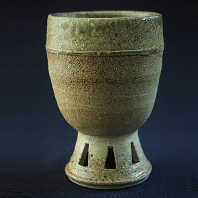 寒風須恵器 高脚カップ(三浦雅人:作) 工芸品 食器 マグカップ