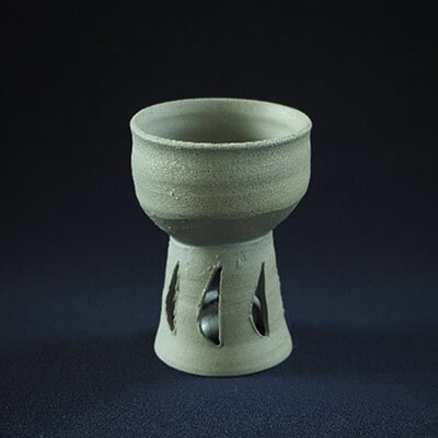 寒風須恵器 ジングルカップ(作:松川広己) 桐箱付 工芸品 食器 マグカップ