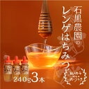 【ふるさと納税】レンゲ はちみつ 3本セット(1本240g)岡山県 瀬戸内市産 石黒農園 上品なコク まろやか 口当たり 爽やか 甘み 柔らかい味わい フルーティー トンガリ容器入り ヨーグルト パン 砂糖の代わり  お届け:入金確認後、約1ヶ月前後でお届け