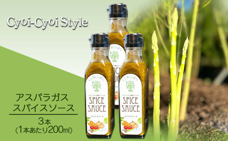【ふるさと納税】アスパラガス スパイスソース 3本(1本あたり200ml) 調味料 ソース ウスターソース スパイスたっぷり 揚げ物 肉料理 味付け 揚げ物のソース 肉料理のソース