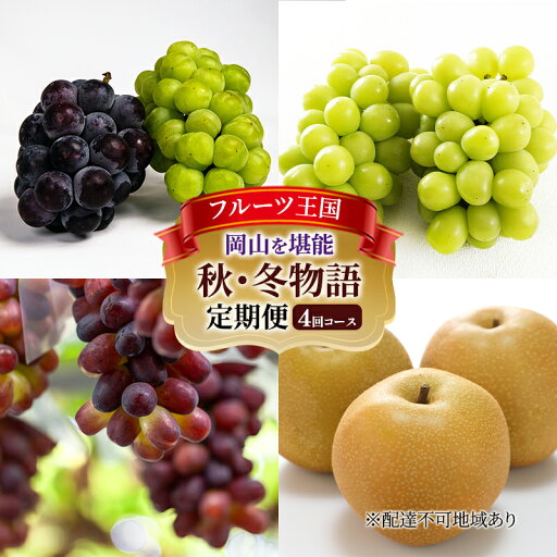 【ふるさと納税】ぶどう 梨 定期便 2025年 先行予約 フルーツ王国 岡山を堪能 4回コース 秋・冬物語 葡萄 ぶどう 梨 なし 岡山県産 国産 果物 セット ギフト お届け:2025年9月上旬~2025年12月下旬 【ふるさと納税】ぶどう 梨 定期便 2025年 先行予約 フルーツ王国 岡山を堪能 4回コース 秋・冬物語 葡萄 ぶどう 梨 なし 岡山県産 国産 果物 セット ギフト お届け:2025年9月上旬~2025年12月下旬