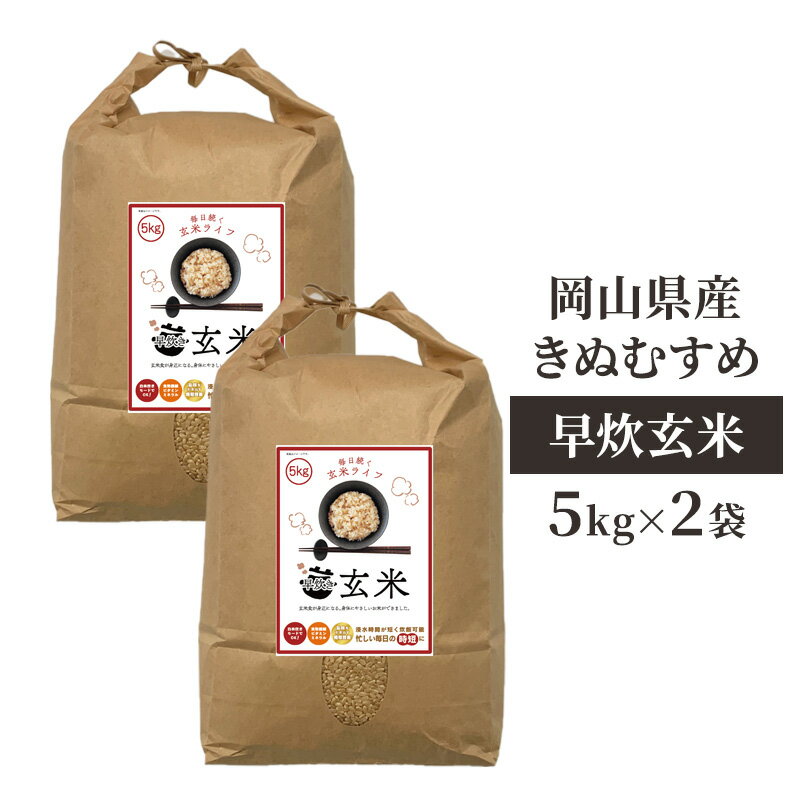 早炊 玄米 岡山県産 きぬむすめ 5kg×2袋 お米 米 コメ 国内産 [ 瀬戸内市 ]