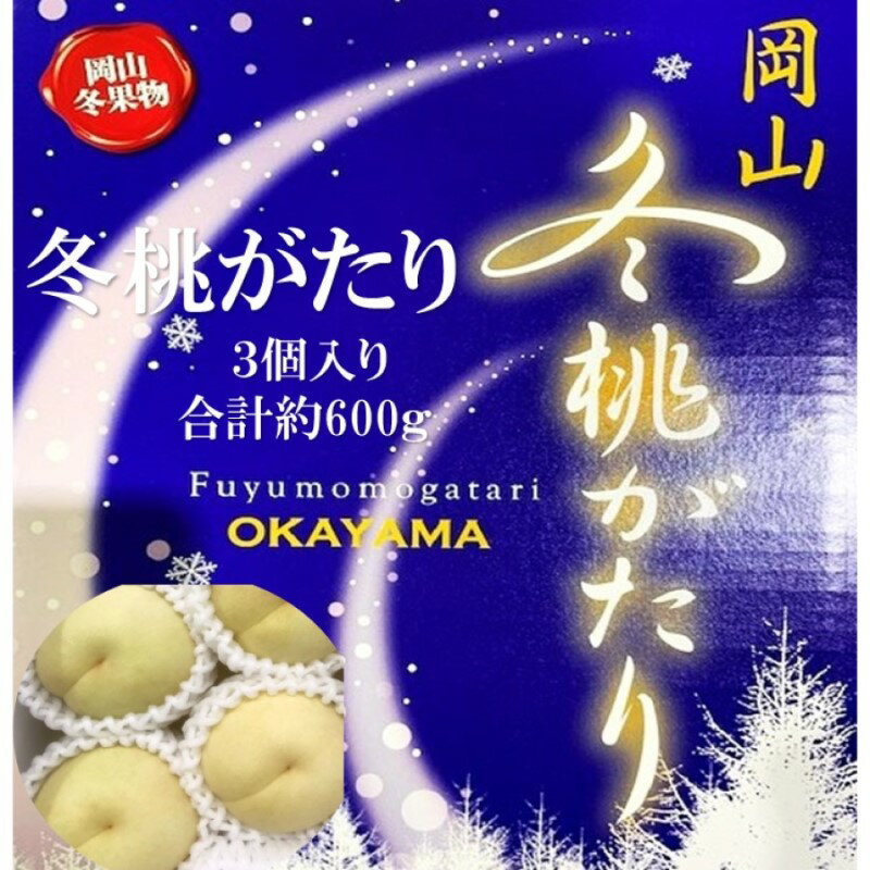 桃 [2025年 早期受付] 冬桃がたり 3個入り 合計約600g もも 岡山県産 国産 フルーツ 果物 ギフト お届け:2025年11月20日〜2026年1月6日