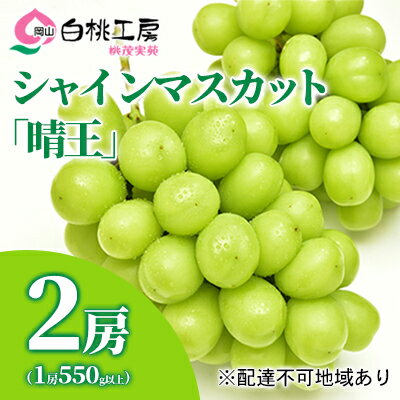 【ふるさと納税】ぶどう 2024年 先行予約 シャイン マスカット 晴王 2房 （1房550g以上） マスカット ...