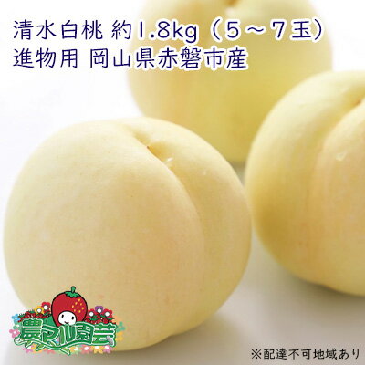 【ふるさと納税】桃 2026年 先行予約 清水 白桃 約1.8kg 5~7玉 進物用 もも モモ フルーツ 果物 岡山 赤磐市産 農マル園芸 あかいわ農園 家庭用 お届け:2026年7月中旬~2026年8月中旬