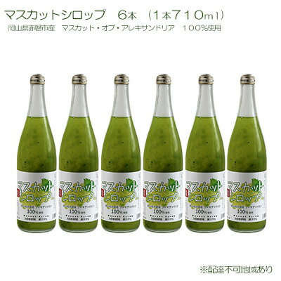 マスカット シロップ 6本（1本710ml） 岡山県 赤磐市産 マスカット ・オブ・ アレキサンドリア 100％使用 加工食品 フルーツ ドリンク 飲み物 ノンアル ジュース ぶどう　【 加工食品 フルーツ ドリンク 飲み物 ノンアル ジュース ぶどう 】