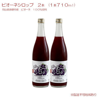 ピオーネ シロップ 2本(1本710ml) 岡山県 赤磐市産 ピオーネ 100%使用 加工食品 フルーツ ドリンク 飲み物 ノンアル ジュース ぶどう 葡萄 ブドウ [ 加工食品 フルーツ ドリンク 飲み物 ノンアル ジュース ぶどう 葡萄 ブドウ ]