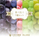 名称 【岡山県産】花笑み農園のブドウ『食べ比べ7種セット』　7M-5　【9月下旬～順次発送】 保存方法 冷蔵 発送時期 2024-09-24～2024-10-26 提供元 花笑み農園 配達外のエリア 離島 お礼品の特徴 花笑み農園は、フルーツ王国「岡山県」北部の真庭市にあり、標高差のあるカルスト地形の近くで、寒暖差が生み出す甘くて濃厚なブドウを栽培しています。 (1)有機物と微生物が生み出す美味しさ、(2)安全・安心、(3)持続可能な農業を追求してブドウ作りをしています。 このお礼品は花笑み農園の7種類のブドウの旬が重なったわずかな期間しか堪能できない豪華食べ比べセットです。 7種類それぞれのブドウに個性がありますので、食べ比べてお楽しみいただけます。 花笑み農園で選別された最上位クラスを入れています。 7品種は次の中から花笑み農園が厳選します。 ★ニューピオーネは、甘さと酸味のバランスが絶妙で、濃厚でとても良い香りがします。この時期のピオーネは完熟で甘さが際立ちます。 ★クイーンニーナは、糖度が高く酸味が少なく、甘さの中にフルーティーな香りが広がります。 ★シャインマスカットは、とても甘く、口の中でマスカットの心地よい香りが広がります。皮ごと食べられるので、人気のブドウです。 ★オーロラブラックは、黒ブドウで、ピオーネよりも酸味が少なく、まろやかな甘さで優しい味わいです。この時期のオーロラは完熟で甘さが際立ちます。 ★BKシードレスは、黒ブドウで、味が濃厚で、雑味が少なく、とにかく甘いです。皮離れが良く、口に入れると果汁が広がります。 ★瀬戸ジャイアンツは、上品でさっぱりした甘さで、シャインより皮が薄く皮ごと食べられ何個でも食べてしまいます。 ★翠峰は、緑色のブドウで、大粒で食べ応えがあり、上品で奥深い甘さで、濃厚な味わいです。 ★マスカ・サーティーンは、シャインの子供で、シャインよりもマスカットの香りが強く、皮が薄く食べやすく、シャインよりもおいしいと注目の品種です。 ★マスカット・ノワールは、シャインの子供で、紫黒色の皮ごと食べられ、旨味・コクがあります。 ★雄宝は、シャインの子供で、黄緑色の皮ごと食べられるさっぱりとした上品な甘さのジューシーなマスカットです。 ★マイハートは、シャインの子供で、赤色の皮ごと食べられる上品な甘さのマスカットです。 ※品種の指定はできません。 『花笑み農園のぶどう作り』 (1)微生物を利用して有機物を分解させて育てて、濃厚で香り高い美味しいブドウ作り!! 草生栽培で小動物や微生物が豊かな土壌にして、共生関係を大事に育てています。 (2)安全で子供たちが安心して食べることができるブドウを作りたい!! 栽培期間中は除草剤を使用せず、有機物で病気に強い樹にして、極力農薬を使用せず栽培しています。 (3)環境に負荷をかけない持続可能な農業を追求したい!! 畑から出た枝・葉は畑に返し、極力自然由来の肥料を優先して使っています。 『ぶどう作りの詳細』 (1)『草生栽培』 草生栽培で管理して草も養分にしています。草が生えていることで土が柔らかくなり、小動物や微生物の住みかとなります。 これらの共生できる関係こそが、美味しいブドウを作ることができる土壌の条件だと考えています。 (2)『環境に優しいブドウ作り』 ブドウの落ち葉や剪定後の枝をチップにしたもの、役目を終えたブドウの老木を薪ストーブで暖房に利用したのちの灰を畑に戻して養分にしています。 また、松茸山の手入れで出た落葉や堆肥を畑に入れ、カヤを敷き詰め、極力、循環型農業に近づけられるようにしています。 (3)『有機物と微生物』 畑では、微生物で有機物を分解させるため、放線菌、糸状菌、酵母菌などの微生物を使っています。花笑み農園のブドウ畑にはキノコが生えることが多いです。 キノコは植物を構成するセルロースやリグニンを分解するのが得意なので、大量に有機物を入れたにも関わらず、翌年にはほとんど原型がなくなり分解されてブドウが吸収します。 有機物と微生物を大事にした育て方なので、雑味がなく、より味わい深いブドウになります。 (4)『育て方』 大房にすると味が落ちるので、極力、小房に仕立て上げ、1房に美味しさがギュッと詰まるように仕上げています。 またカニ殻エキス、腐植酸で土壌環境を整え、根張りを良くして養分を吸収しやすくし、海由来のミネラル、アミノ酸、マグネシウム肥料を散布して、光合成能力を高め、糖度の向上に努めています。 (5)『安全・安心』 栽培期間中、除草剤を使用せず、有機物と微生物により土壌環境を整え、病気や虫に強い元気なブドウの樹にすることで、極力農薬を使用せず栽培することに努めています。 丹精込めて作った花笑み農園のブドウを是非食べてみてください!! ■生産者の声 花笑み農園　園主は、大学では植物研究室で農業に興味を持ち、食品メーカーで働く中、食の安全に興味を持ちました。その後、ブドウの美味しさに感動し、ブドウ作り・農業の奥深さに魅了され、安全で美味しいブドウ作りに挑戦したく、Iターンで関西から真庭に移住し奮闘しています。有機農業の持つ可能性に興味を持ち、近づけるよう挑戦しています。 こだわって作ったブドウで、子どもたちや皆様に笑顔になっていただき、幸せな時間を提供出来たら幸いです。 ■お礼品の内容について ・ぶどう7品種[1品種あたり500～900g×7房(各1房)] 　　原産地:岡山県真庭市 　　消費期限:出荷日+5日 ■原材料・成分 シャインマスカット、ニューピオーネ、クイーンニーナ、オーロラブラック、瀬戸ジャイアンツ、翠峰、BKシードレス、マスカ・サーティーン、マスカット・ノワール、雄宝、マイハートから7種 ■注意事項/その他 到着後は、冷蔵庫で保管し、お早めにお召し上がりください。 小さなお子様には、食べやすいようにカットをお勧めします。 ※品種の指定はできません。 ※画像はイメージです。 ・ふるさと納税よくある質問はこちら ・寄附申込みのキャンセル、返礼品の変更・返品はできません。あらかじめご了承ください。このお礼品は以下の地域にはお届けできません。 ご注意ください。 離島