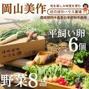 【ふるさと納税】岡山美作の赤土台地でじっくり育てた季節の野菜約8種類と平飼い卵(6個入り)のセットです。【配送不可地域:離島】【1530200】