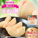 【ふるさと納税】【桃の女王】 美作産ブランド桃 清水白桃 2kg箱(6玉〜9玉)【配送不可地域:離島】【1112962】