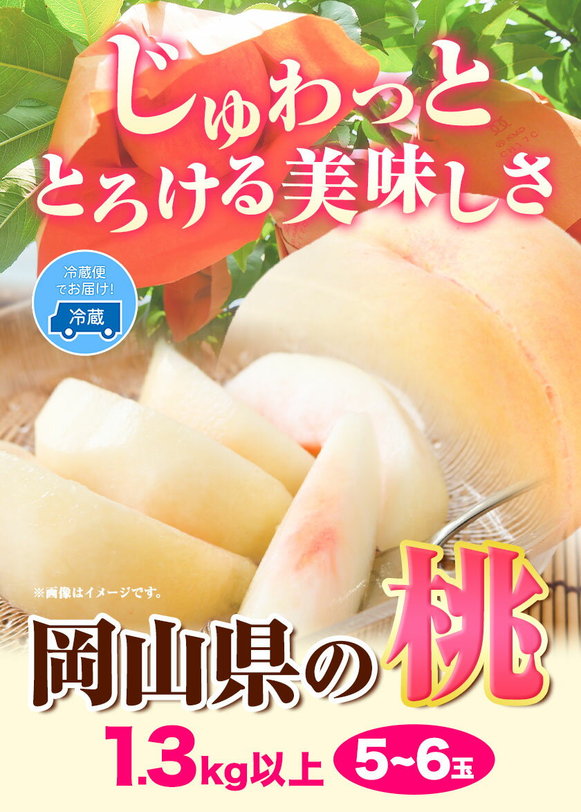 【令和6年度出荷 先行予約】【ふるさと納税】桃 もも 岡山 1.3kg 以上 5~6玉 岡山県産 亀川農園《6月上旬-8月中旬頃より発送予定》岡山県 浅口市 白桃 果物 フルーツ 冷蔵　【配送不可地域あり】