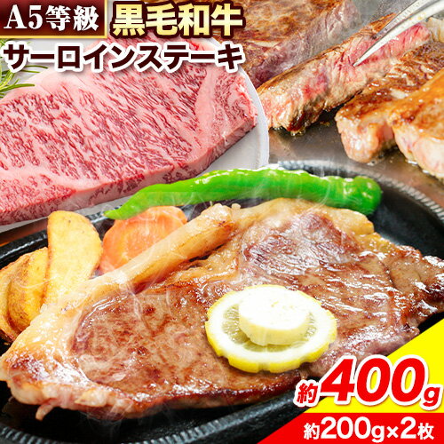 【ふるさと納税】黒毛和牛 A5等級 肉 和牛 国産 牛肉 サーロイン ステーキ ステーキ肉 約400g (約200g×2枚) 株式会社ウィズフラワーホールディングス《30日以内に発送予定(土日祝除く)》岡山県 浅口市 冷凍 分厚い送料無料