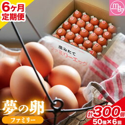 【ふるさと納税】卵 たまご 6ヶ月 定期便 赤玉 夢の卵 ファミリー 50個 計300個《お申込み月翌月から出荷開始》株式会社めぐみ 岡山県 浅口市 送料無料 25個 × 2セット たっぷり 家族 食卓