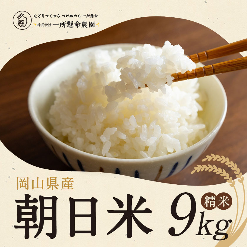 【ふるさと納税】令和7年産 岡山県産 朝日米 精米 9kg 株式会社 一所懸命農園 岡山県 浅口市《30日以内に出荷予定(土日祝除く)》精米 米 あさひ 白米 送料無料
