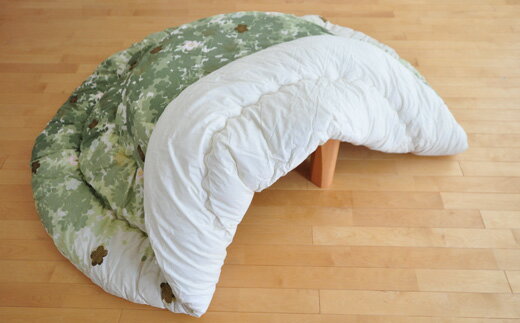 【ふるさと納税】寝具　こたつ本体　ふとん　桜のこたつと桜のふとんセット　色：グリーン　日本製　LL-49