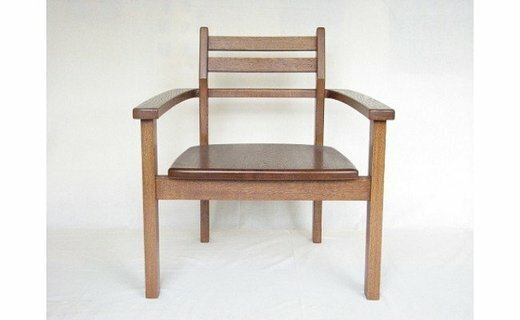 【ふるさと納税】kw-1　楢のアームチェア　家具　椅子　無垢材