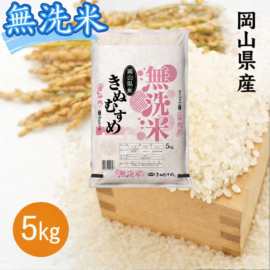 【ふるさと納税】 お米　きぬむすめ　【無洗米】岡山県産きぬむすめ100%（令和7年産）5kg　SS-131