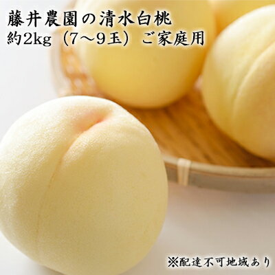 【ふるさと納税】ご家庭用 清水 白桃 約2kg（7～9玉） 