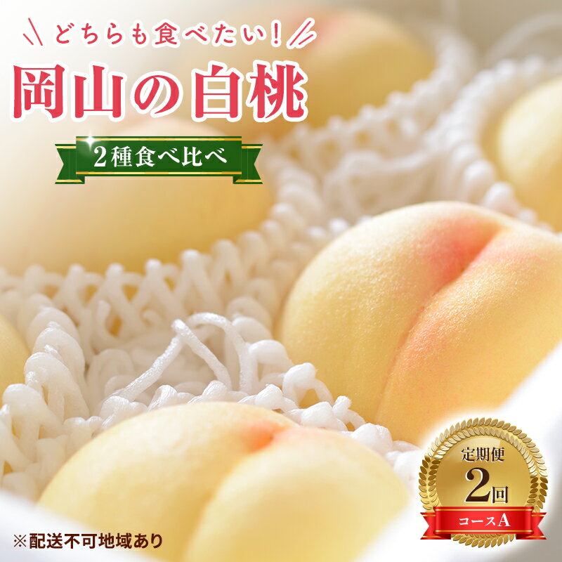 【ふるさと納税】桃 2024年 先行予約 岡山の 白桃 2種 食べ比べ プラン 2回 コース もも モモ 岡山県...