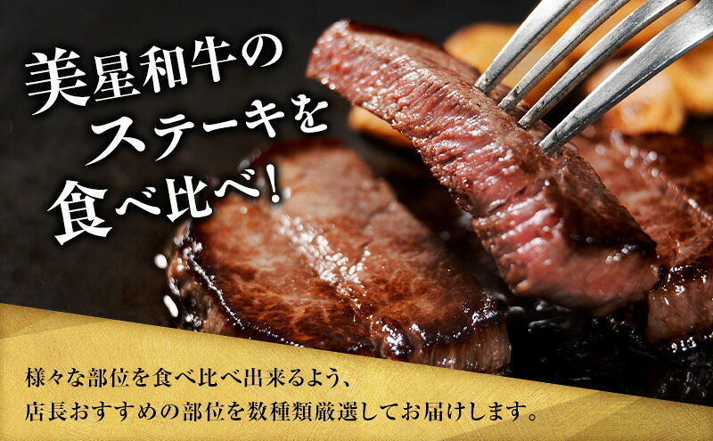 【ふるさと納税】【定期便 2回 毎月届く】美星和牛 ステーキ食べ比べセット 各回約1.0kg 牛肉 岡山県 里庄町 送料無料　お届け：準備でき次第、順次発送いたします。 f334456-satosho-10001001 岡山県里庄町 サンプル画像3