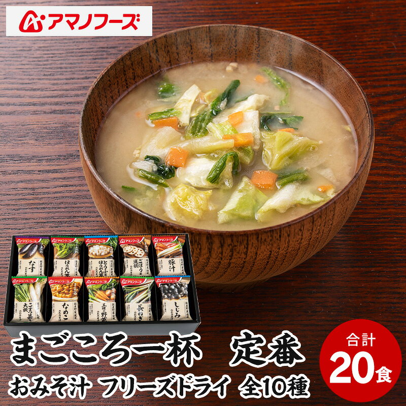味噌汁 スープ フリーズドライ アマノフーズ まごころ一杯定番おみそ汁 ギフト 350TA（20食） インスタント レトルト
