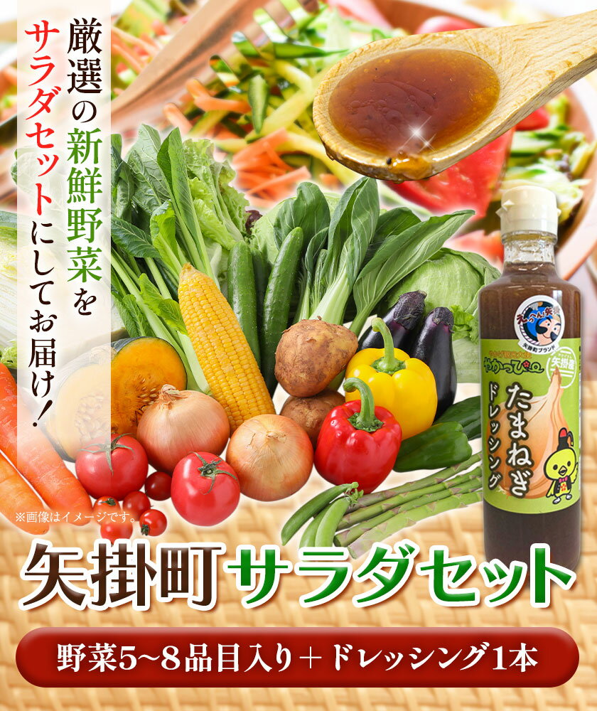 【ふるさと納税】 【先行予約】 矢掛町 サラダ セット 野菜 5〜8品目入 青空市きらり《4月上旬から10月上旬頃に出荷予定》岡山県 矢掛町 野菜 野菜詰め合わせ ドレッシング トマト きゅうり アスパラガス 玉ねぎ リーキ 送料無料