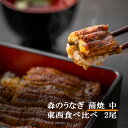 【ふるさと納税】A85森のうなぎ手焼き蒲焼(中)食べ比べ2尾セット