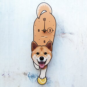 【ふるさと納税】柴犬(口開)-犬の振り子時計 C-CD-152A
