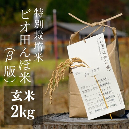 特別栽培米 玄米 2kg 令和5年産 コシヒカリ 「ビオ田んぼ米」A-aa-ACZA