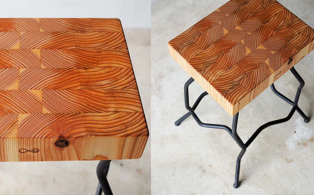 【ふるさと納税】杉エンドグレインのスツール(Novo)45cm E-mp-A19A [3]