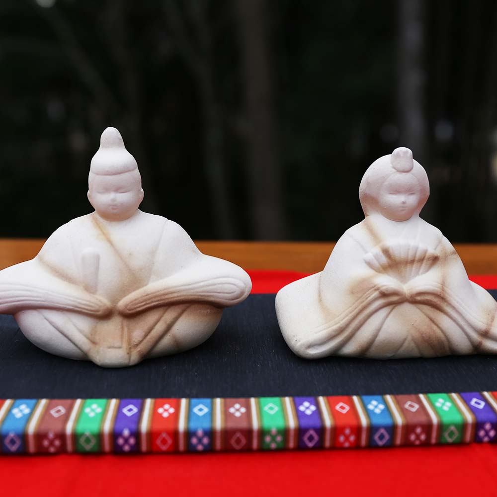 【ふるさと納税】若杉窯 陶器の雛人形 座りびなB W-ww-115A